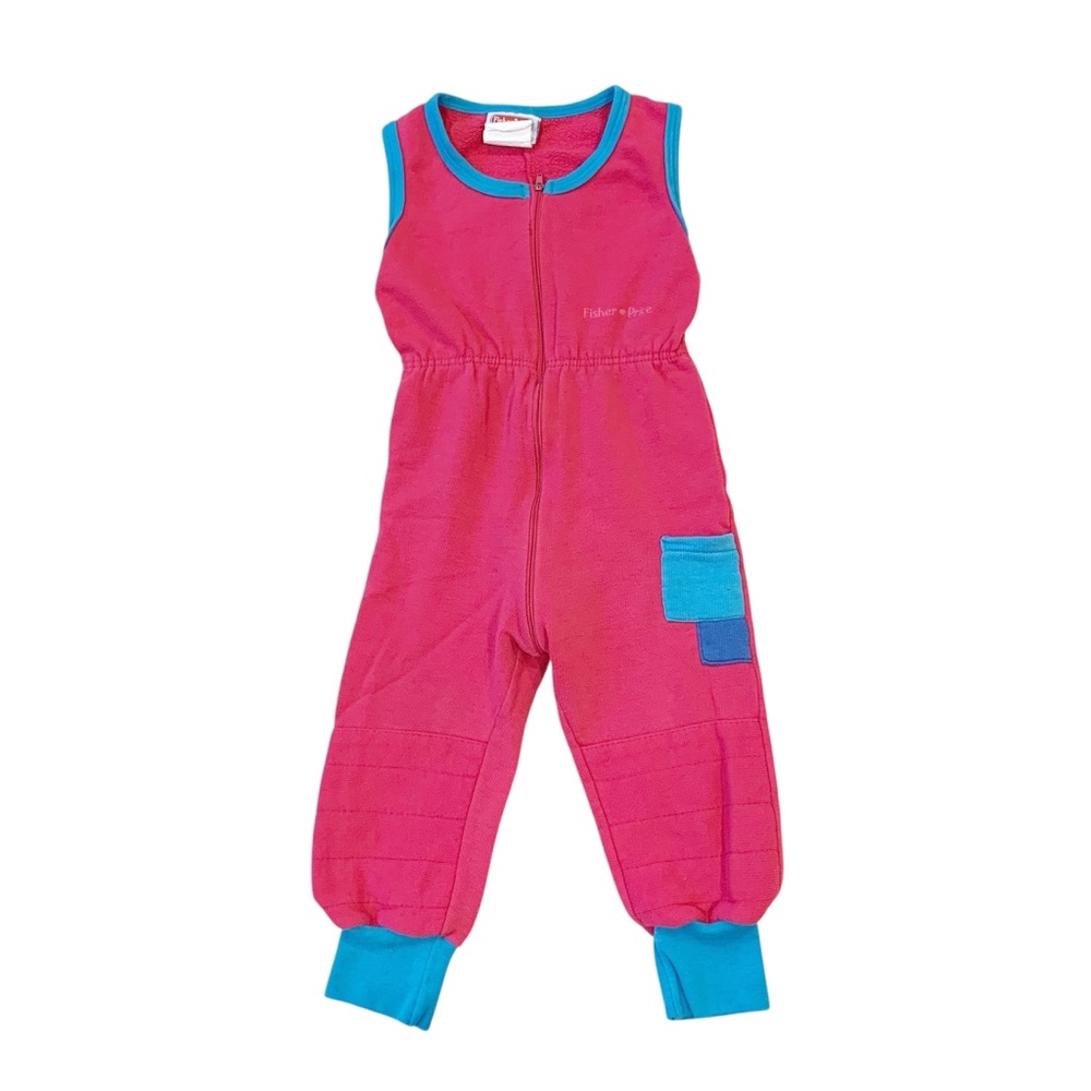 FISHER-PRICE | Vintage Fisher-Price Pink and Blue Jumpsuit/Overalls Size 24 m